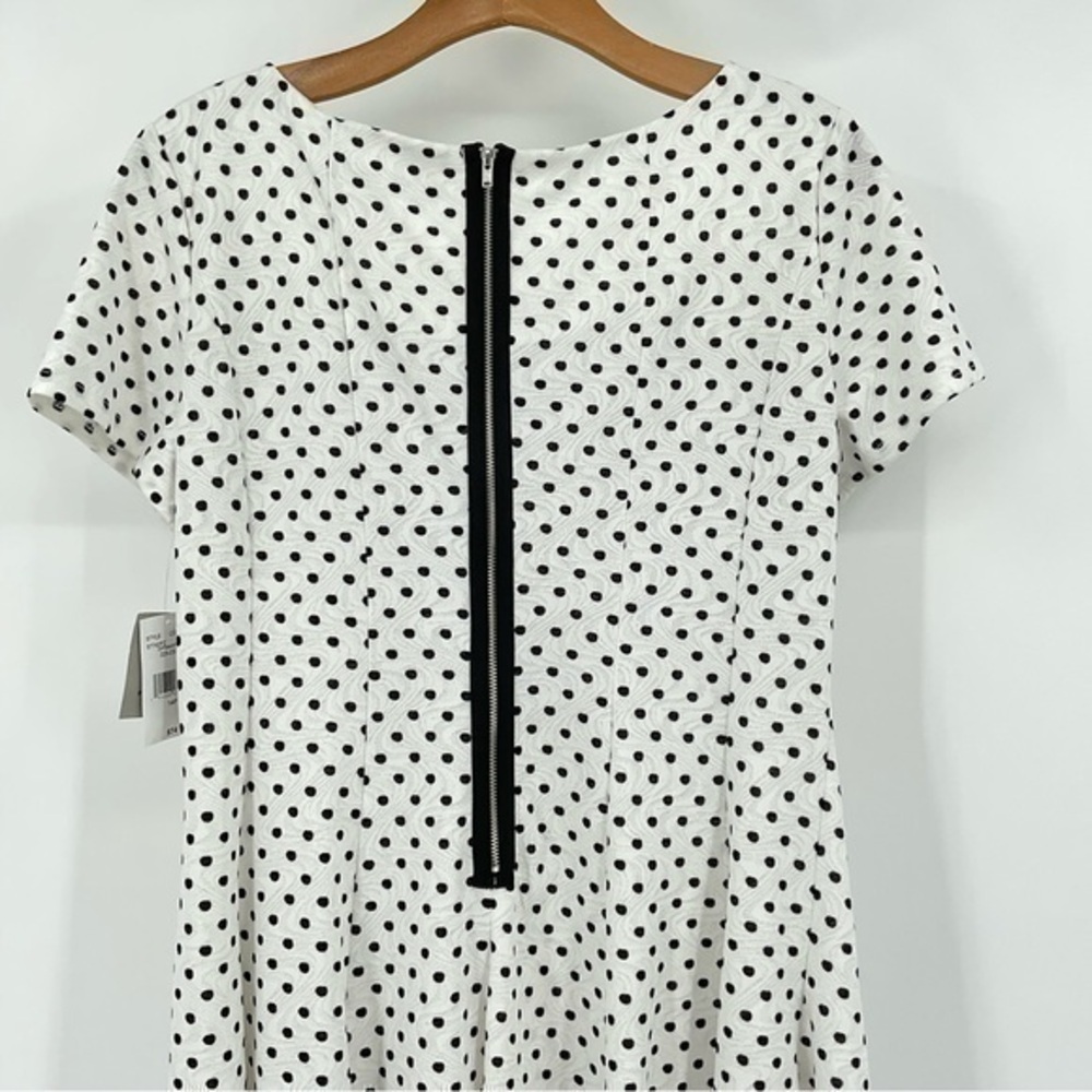 Danny & Nicole White Dress with Black Polka Dots Size 14P NWT E10 - Picture 6 of 11